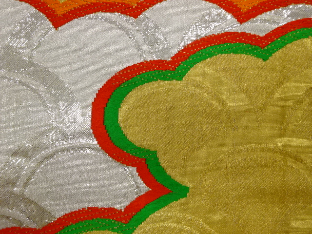  アンティーク　雲模様織り出し子供帯（材料）